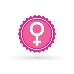 Pink Ribbon Breast Cancer Awareness Icon Isolated Flat Vector Illustration