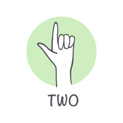 Vector ticks fingers count drawing Two