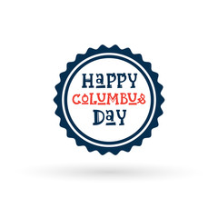 Happy Columbus Day National Usa Holiday Greeting Card Icon Isolated Flat Vector Illustration