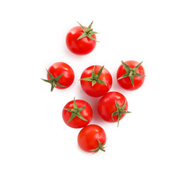 Fresh cherry tomatoes, isolated on white