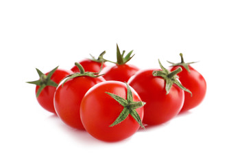 Fresh cherry tomatoes, isolated on white