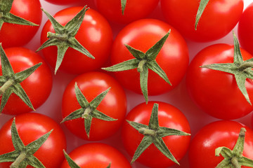 Fresh cherry tomatoes as background
