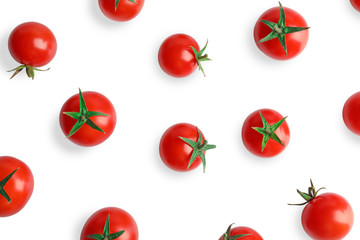 Fresh cherry tomatoes, isolated on white