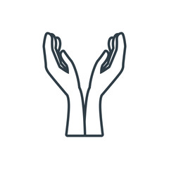 Hands with palm open icon vector illustration graphic design