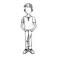 Young man cartoon icon vector illustration graphic design