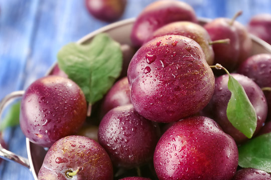 Fresh ripe plums, close up