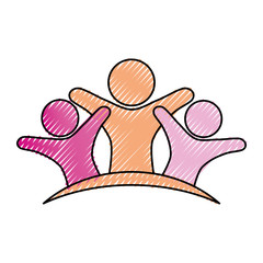 colored  pictogram people  doodle over white background vector illustration