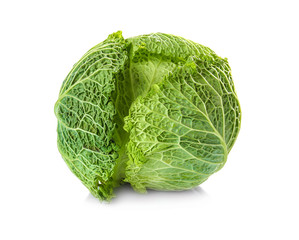 Green cabbage on white background