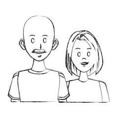 Young couple cartoon icon vector illustration graphic design