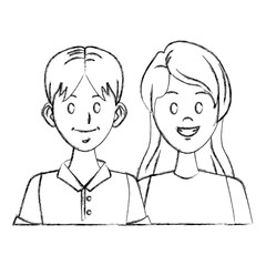 Young couple cartoon icon vector illustration graphic design