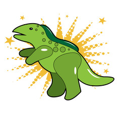 Isolated dinosaur toy on a colored background, Vector illustration