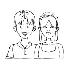 Young couple cartoon icon vector illustration graphic design