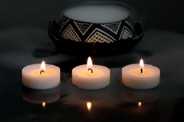 Pott with candles