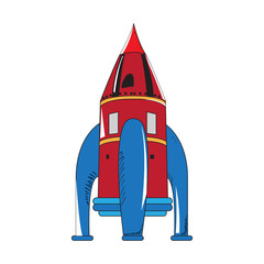 Obraz na płótnie Canvas Isolated rocket toy on a white background, Vector illustration