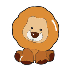 Isolated lion toy on a white background, Vector illustration