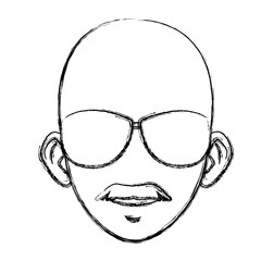 Young man with sunglasses cartoon icon vector illustration graphic design