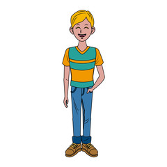 Young man cartoon icon vector illustration graphic design