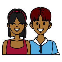 Young couple cartoon icon vector illustration graphic design