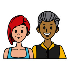 Young couple cartoon icon vector illustration graphic design