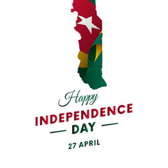 Togo Independence day. Togo map. Vector illustration.