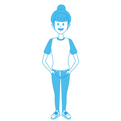 Young woman cartoon icon vector illustration graphic design