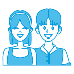 Young couple cartoon icon vector illustration graphic design