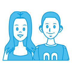 Young couple cartoon icon vector illustration graphic design
