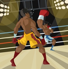 african boxer performing an uppercut punch on opponent - obrazy, fototapety, plakaty