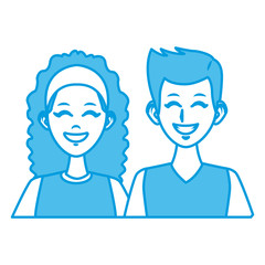 Young couple cartoon icon vector illustration graphic design