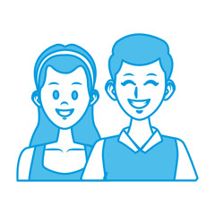Young couple cartoon icon vector illustration graphic design