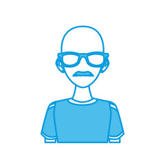 Young man with sunglasses cartoon icon vector illustration graphic design