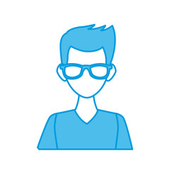 Young man with sunglasses cartoon icon vector illustration graphic design