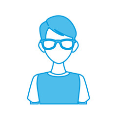 Young man with sunglasses cartoon icon vector illustration graphic design
