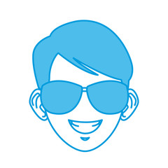 Obraz na płótnie Canvas Young man with sunglasses cartoon icon vector illustration graphic design