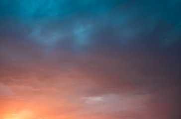 Beautiful color gradient sky background at sunset