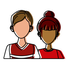 Young couple cartoon icon vector illustration graphic design