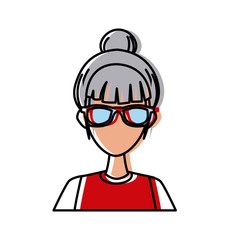 Young woman cartoon icon vector illustration graphic design