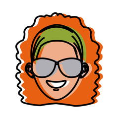 Young woman cartoon icon vector illustration graphic design