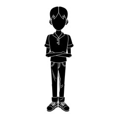 Young man cartoon icon vector illustration graphic design