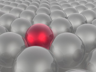 Red and grey spheres