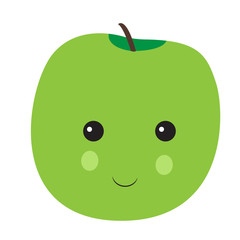 Isolated happy apple on a white background, Vector illustration