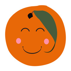 Isolated happy orange on a white background, Vector illustration