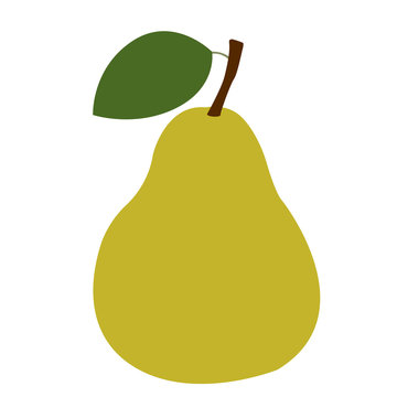 Isolated pear on a white background, Vector illustration