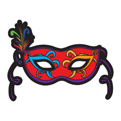 Isolated carnival mask on a white background, Vector illustration