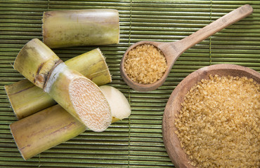Powder and sugar cane - Saccharum officinarum