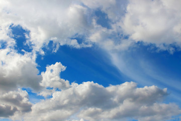 Fototapeta na wymiar Clouds in the blue sky background