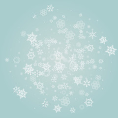 Christmas and New Year blue vector background with white stars and snowflakes