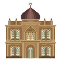 Cathedral church temple traditional building landmark tourism vector illustration