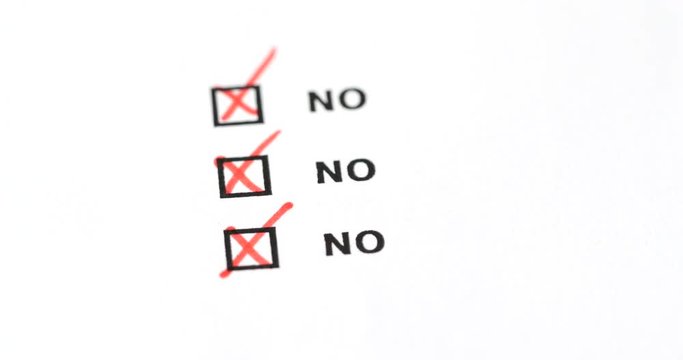 Check box of No