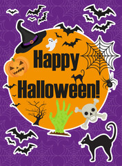 Halloween poster. Happy Halloween templates for your invitation design, greeting card, flyer. Vector illustration